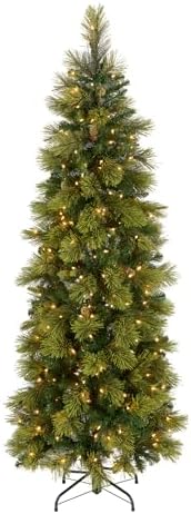 National Tree Company 6.5 ft Pre-Lit Carolina Pine Slim Artificia...