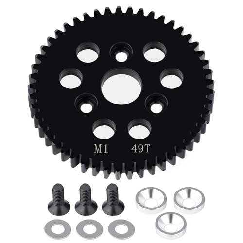 BRKRC M1 Spur Gear Steel Upgrades Main Gear 43T 44T 45T 46T 49T Spur Gear Mod 1 for 1/8 1/10 TRA-XXAS Slayer Pro 4X4 Revo 3.3 ARRMA HPI HOBAO LOSI (49T)