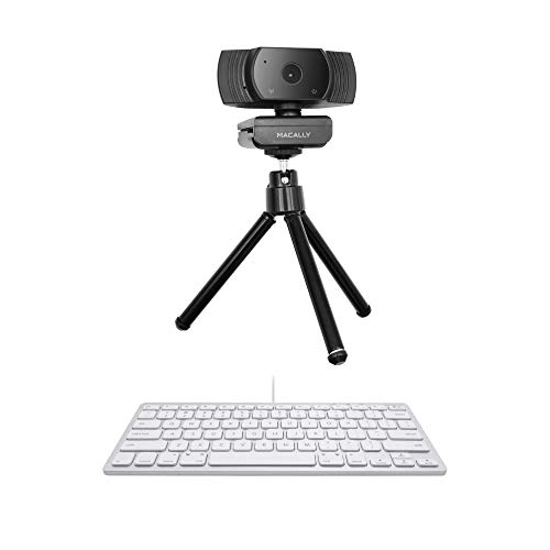 Macally Mini Keyboard and a 1080P Webcam, Designed for Clear Smooth Streaming