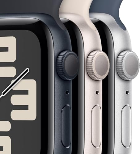 Image of Apple Watch SE (2nd Gen) [GPS + Cellular 40mm] - Silver Aluminum Case with Storm Blue Sport Band, S /M (Renewed)