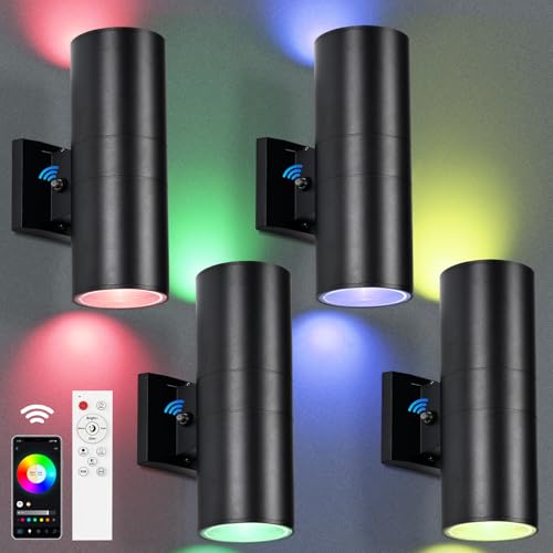 futxnziey lumière murale RGBCW extérieur 4 unités