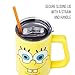 Silver Buffalo SpongeBob SquarePants Stainless Steel Tumbler with Handle, Fits in Standard Cup Holder, 40 Ounces