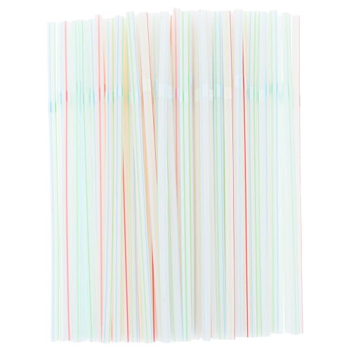 Pitillos plásticos coloridos desechables 100 pcs flexibles 5mmx21cm miniatura 1