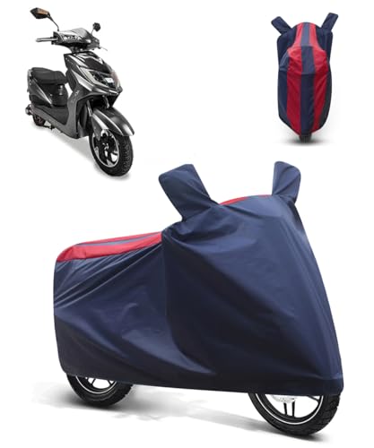 Image of FABTEC Bike /Motorcycle Body Cover Compatible with Kinetic Green Zoom(Red & Blue)