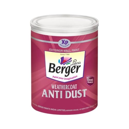 Image of BERGER Weathercoat Anti Dustt Exterior Emulsion Paint (4L, White) | Ideal for Exterior Walls | Smooth Finish Long-Lasting Colors