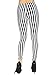 EPGU Women's Black and White Stripes Full Length Summer Leggings, Vertical Stripe