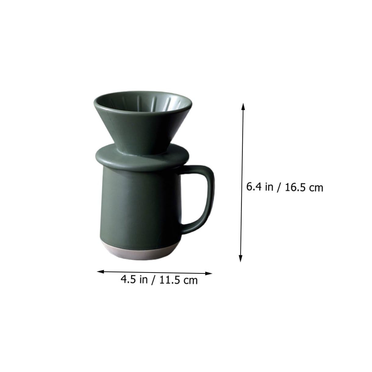 COLLBATH Keramik Kaffeefilterbecher für Handgebrühten Kaffee mit Feiner Filterfunktion und Praktischem Gebrauch im Homeoffice in Grünem Design