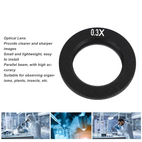Lente objetivo para microscopio monocular 0,3X que mejora el campo visual 4