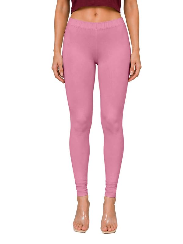 Image of TRENDMALLS Women's Microfiber Elastane Stretch Soft Churidar Length Leggings with Ultrasoft Waistband
