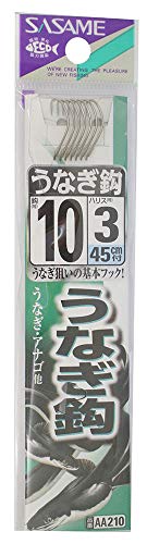 ささめ針(SASAME) AA210 ウナギ鈎 茶 糸付 10号