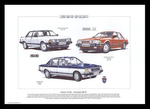 Ford Granada Mk2 Classic Cars - 2.8 Injection, 2.8i Ghia X Executive, Ghia Sapphire - Art Print