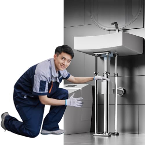 Adjustable 18-66cm Stainless Steel Undermount Sink Support Bracket Kit, Portable C-S Basin Protector for Home & Hotel Bathroom Kitchen Sink Repair System