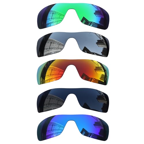 Acefrog 5 Pieces Polarized Replacement Lenses for Oakley Batwolf OO9101 Sunglasses Perfectly Fit Shatterproof Anti-scratch Value Pack
