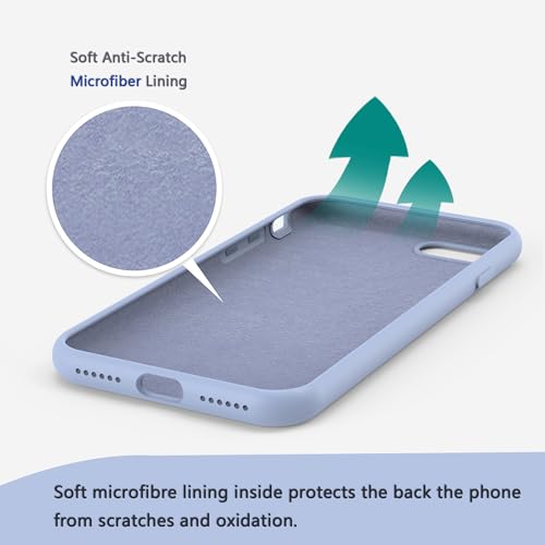 Image of iPhone SE /8 /7 Case Silicone,Soft Microfiber Lining(Blue Gray)