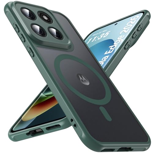 Image of For Motorola Edge 2026 Case,Magnetic [38 N52 Magnets] Military Grade Drop Protection moto edge 2026 case-Full Camera Protection Slim Matte Anti-Slip Phone Cover Protector For Motorola Edge 2026, Green