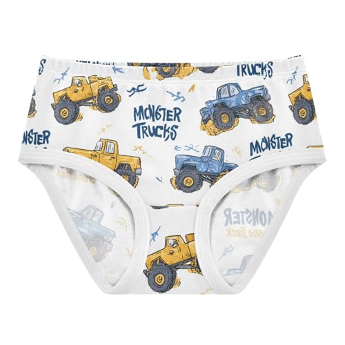 Wusikd Monster Truck Girls' Underwear Cotton Cartoon Girls Briefs Soft Toddler Underwear 2T