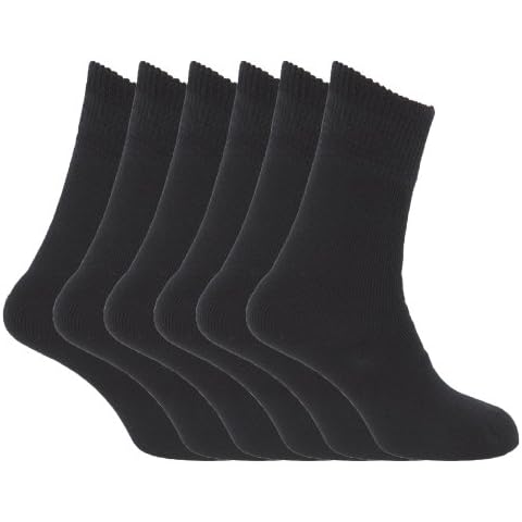 Floso® Ladies/Womens Thermal Socks (Pack Of 6) (US 6-9) (Black) Cover