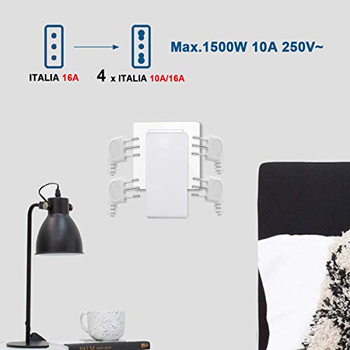 EXTRASTAR Adattatore quadruplo piatto spina