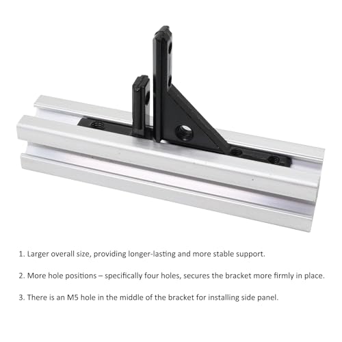 Image of 20Pcs 2020 Aluminum Extrusion Black Corner Bracket T Slot Inside L Shape Joint Angle Hardware Panel Mount Connector with Screws for 20 Series 20 /20 2040 V Slot Extruded Aluminum Profile