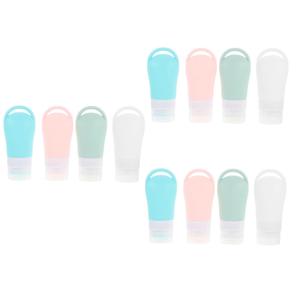 minkissy 12piezas Botellas De Silicona Rellenables Para Viaje Contenedores Portátiles De Perfectos Para Lociones y Cosméticos Diseño y Práctico Para Ahorro De Espacio