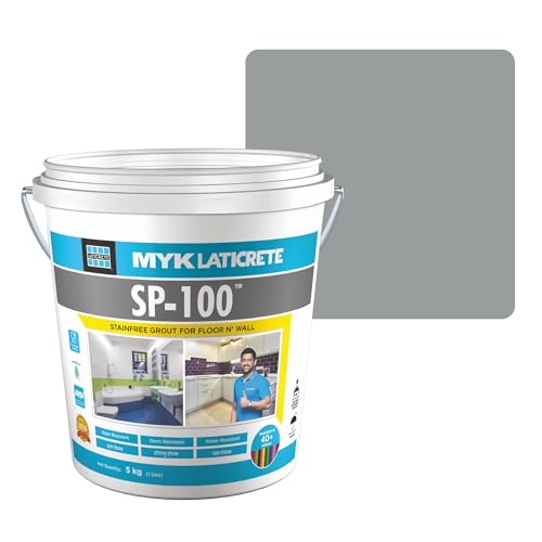 Image of MYK LATICRETE SP-100 Premium Epoxy Grout (89-Smoke Grey, 5KG)-Stain & Germ Resistant & Water-Resistant-Food Grade CFTRI Certified Epoxy-Grout-Home, Kitchen & Bathroom-Floor & Wall Tile Joints