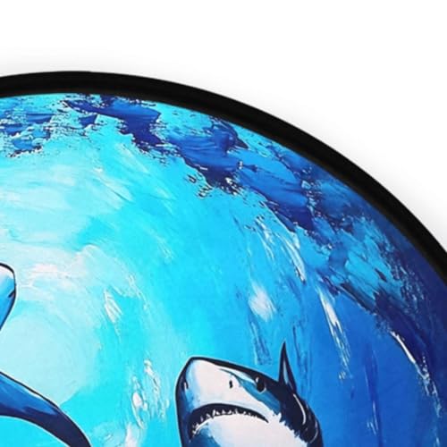 Tapete redondo azul con diseño de tiburones Vdsrup miniatura 4