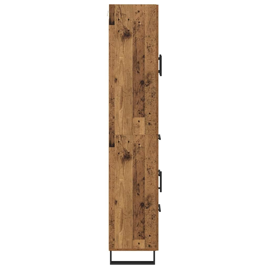 SYDE Credenza alta 2 unità legno 69,5 x 34 x 180 cm | Ante con cerniere, maniglie in metallo nero, ripiani, gambe quadrate, montaggio facile
