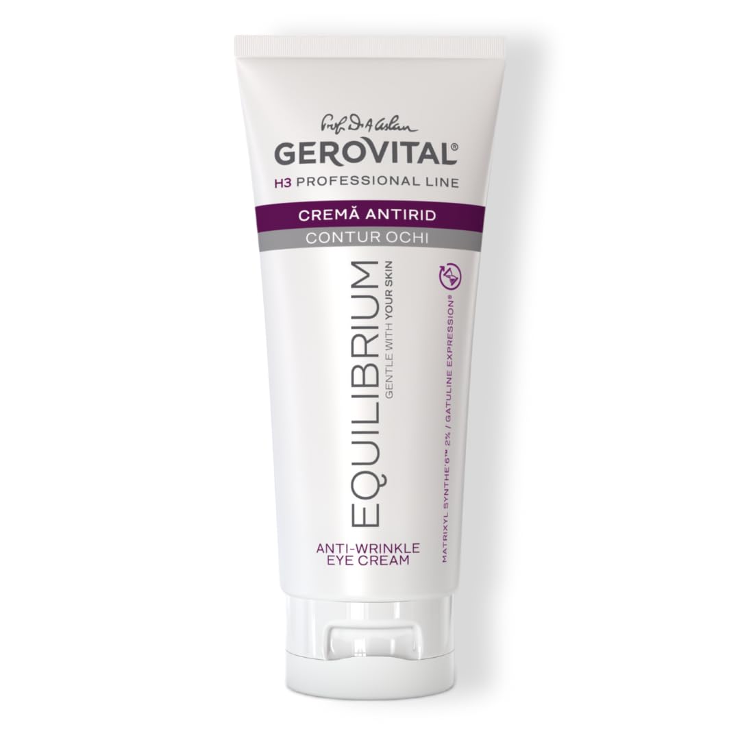 Gerovital H3 Equilibrium Crema Occhi Antirughe Professionale 100 ml | Idrata e aiuta a ridurre rughe e occhiaie, per uno sguardo fresco e luminoso. Adatta a tutti i tipi di pelle, donna e uomo.
