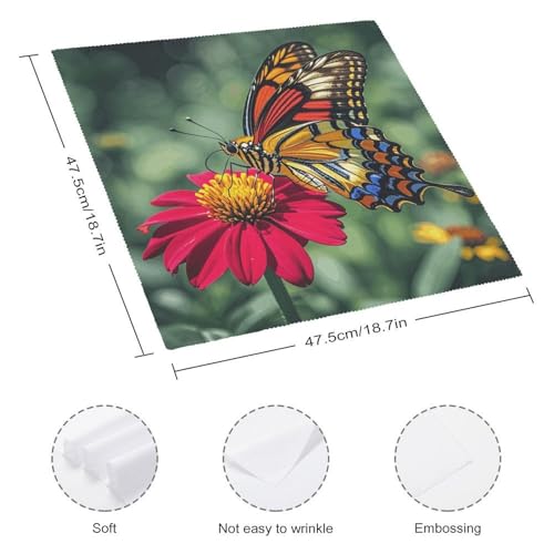Servilletas de tela cuadradas con mariposas coloridas 6 piezas miniatura 2