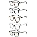 Eyekepper 5-Pack Retro Square Plastic Frame Metal Arms Reading Glasses Include Computer Glasses