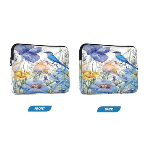 Funda para portátil de 13-14 pulgadas con diseño azul vintage miniatura 2