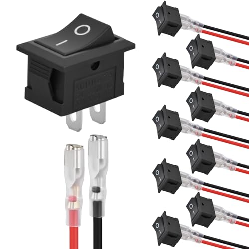 Image of Nilight 10PCS Mini ON /Off Rocker Switch 2 Pin SPST