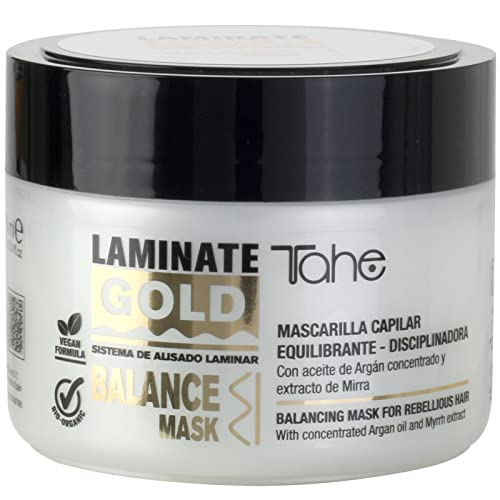 Tahe Laminate Gold Maschera Per Capelli Bilanciante Disciplinante Balance Mask, 300 Ml
