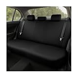 BESULEN Car Back Seat Cover, Dustproof Elastic Cloth Vehicle Rear Seat Bench Protector for Pets Kids, Waterproof Stretch Automobile Interior Accessories, Universal for Sedan Truck SUV (Black)