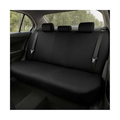 BESULEN Car Back Seat Cover, Dustproof Elastic Cloth Vehicle Rear Seat Bench Protector for Pets Kids, Waterproof Stretch Automobile Interior Accessories, Universal for Sedan Truck SUV (Black)