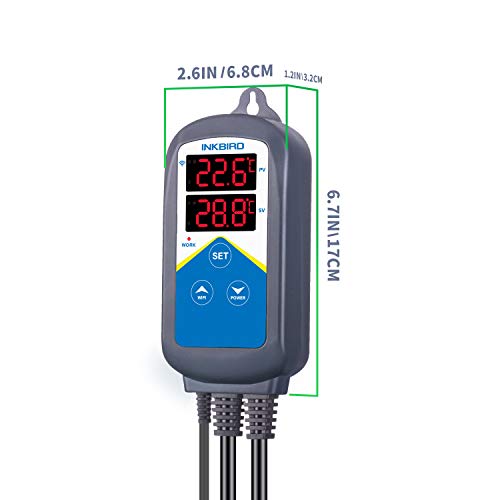 Inkbird ITC-306A Thermostat Chauffage WiFi,Regulateur de Temperature Prise Thermostat Aquarium Thermostat avec Double Sonde TPE,2 Relais 220V pour Pompe Aquarium,Poissons,Chauffe Piscine Intérieur - Image 6