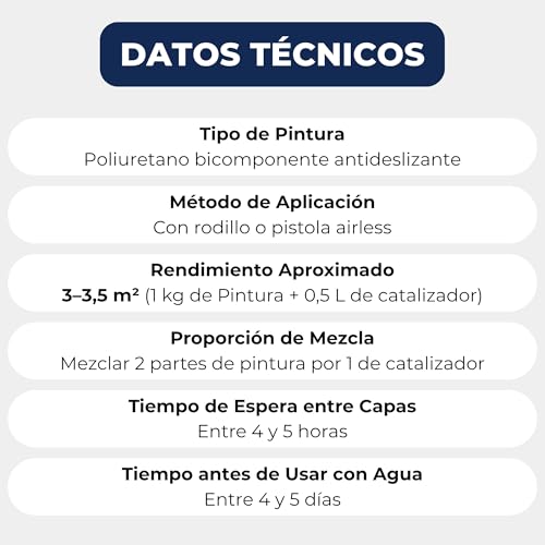 Miniatura 8 de Jasoval Color Pintura Plato Ducha Resina Antideslizante Blanco, Kit Reparacion Plato Ducha Resina, Pintura Antideslizante 1 Kg Poliuretano 0,5 L Catalizador