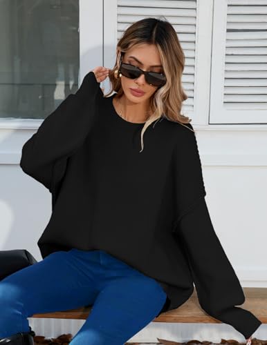 Image of Libsorge Womens Oversized Mockneck Cute Cable Knit Sweater Winter Fall 2025 Ladies Dressy Casual Lightweight Pullover Tops