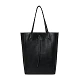 ECHTLEDER TASCHE: Die edle Damenhandtasche ist aus echtem Rindsleder gefertigt. Die Innenseite ist dabei bewusst unverarbeitet, damit die Tasche unempfindlich, robust und langlebig ist.