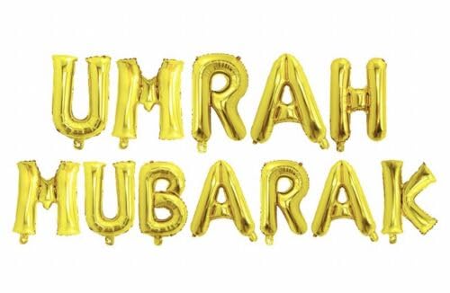 Umrah Mubarak 16 inch Balloon Banners (Gold), Large