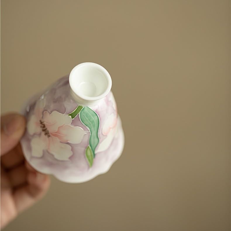 Tea Cup Hand-Painted high-Foot Teacup, Exquisite Flower-mouthed Master, Ceramic Set Soaking Container