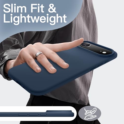 Image of JETech Liquid Silicone Case for iPhone Air, Silky Soft Touch Full-Body Protection, Anti-Scratch Shockproof Phone Cover with Microfiber Lining, 6.5-Inch Display (Navy Blue)