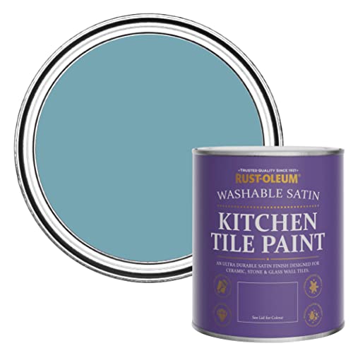 Rust-Oleum Blue water resistant Kitchen Tile Paint in Satin Finish - Belgrave 750ml