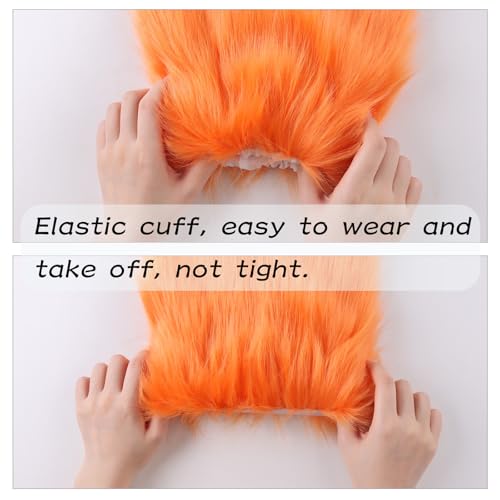 Image of Peecabe Winter Women Faux Fur Fluffy Leg Warmers Fuzzy Long Boot Covers Furry For Christmas