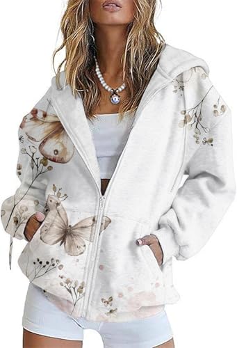 DMOYALA Butterfly Print Sweatshirt – Stylish and Warm