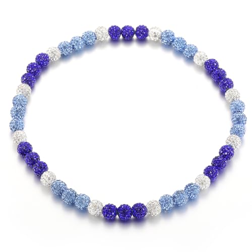 Yankees Dodgers Blue Jays Cubs Baseball Beaded Necklace for Men Rhinestone Baseball Drip Accessories Navy Blue Light Blue White Diamond Ice Collection Chain Necklace Cool Fun Gifts for baseball Player Team Lover
