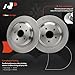 A-Premium 11.89 inch (302 mm) Rear Solid Disc Brake Rotors Compatible with Select Ford, Lincoln Models - Escape 2020-2022, Focus 2016-2018, Bronco Sport 2021-2023, Corsair 2020-2023, 2-PC Set