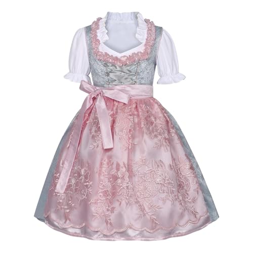 Toddler Kids Oktoberfest Clothes Traditional German Bavarian Dirndl Dress with Apron Halloween Beer Festival Outfits