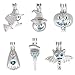 12 Pcs Halloween Pearl Bead Cage Pendant - Essential Oil Diffuser Charms for Choker Necklace Bracelet Earrings Jewelry Making