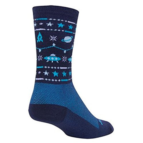 SockGuy Wool Crew 6in Ugly Sweater Blue 4 Limited Edition Ho